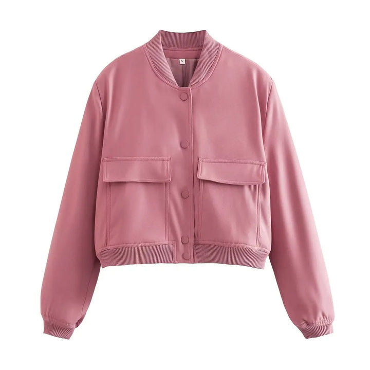 Levoire | Veste bomber à manches longues avec col et poches Rosa