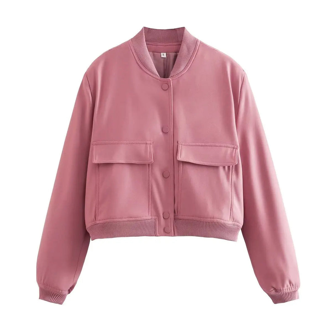 Levoire | Veste Bomber À Manches Longues Avec Boutons Et Poches Rosa