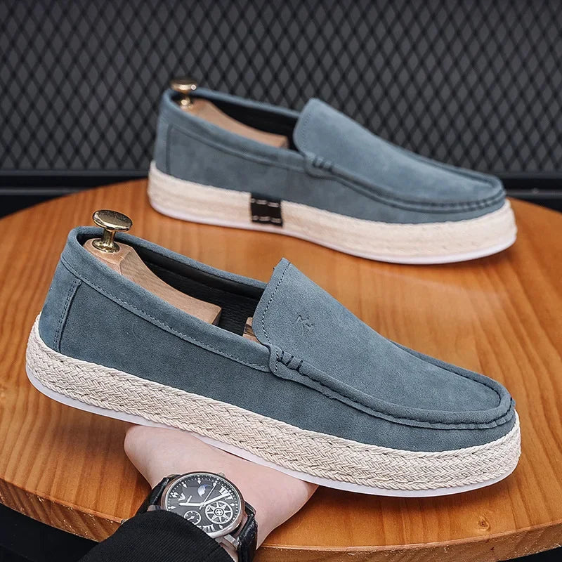 Levoire | Loafers En Toile En Suède Velours À Enfiler