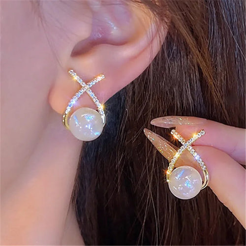 Levoire | Boucles D'Oreilles Avec Fermoir En Perles Couleur Or