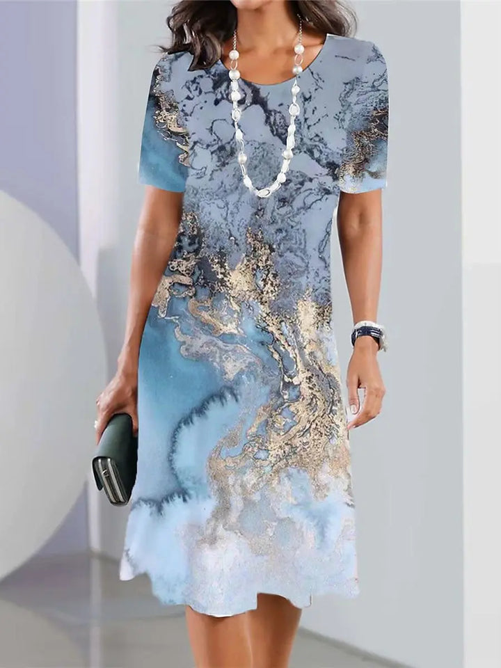 Levoire | Impression Récolte Robes Pour Femmes Bleu clair