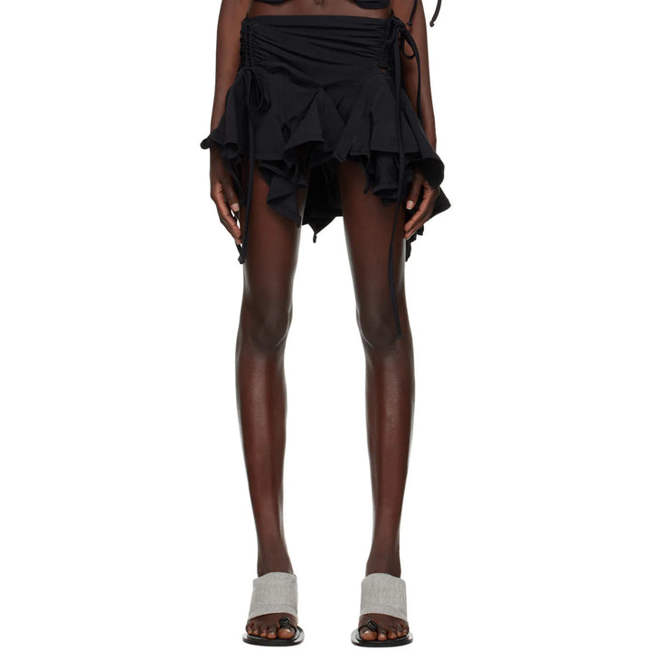 Levoire | Volant Asymétrique En Ruffles Jupe Mini Noir
