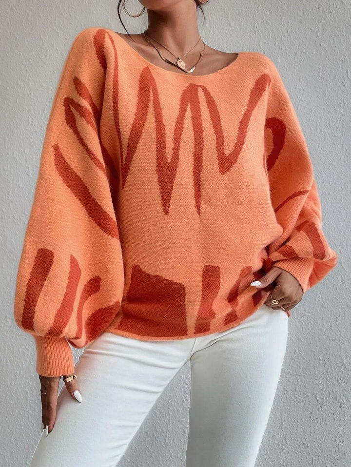 Levoire | Pull Surdimensionné Orange Avec Manches Bouffantes L