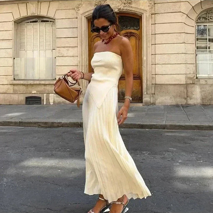 Levoire | Top Sans Bretelles Extensible & Jupe Pleine Taille Haute