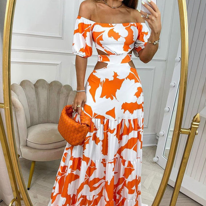 Levoire | Robe Maxi Sans Épaules Pour Femmes Orange