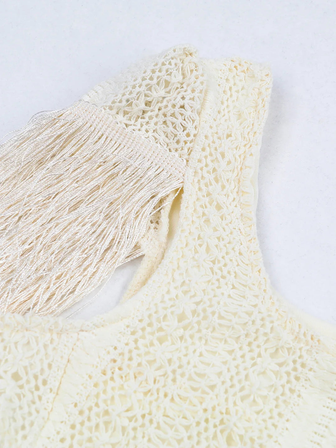 Levoire | Robe Mini/Longue À Col Cheminée Tricotée Frangée