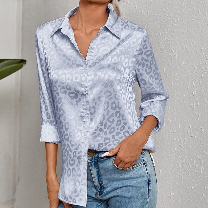 Levoire | Blouse Élégante Pour Femmes Avec Imprimé Luxueux Bleu