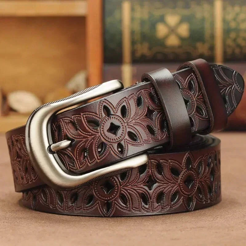 Levoire | Ceinture en cuir pour femmes Café 115cm