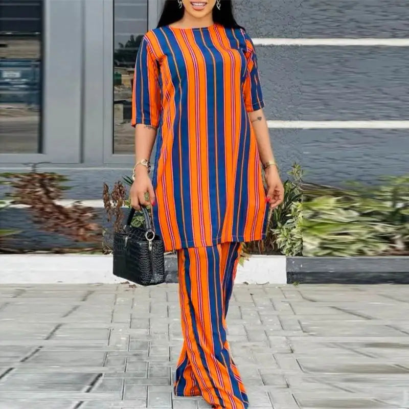 Levoire | Ensemble De Loisirs Rayé Orange
