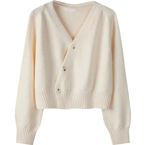 Levoire | Merino Laine Pull En Cachemire À Manches Longues V Col Avec Boutons Invisibles