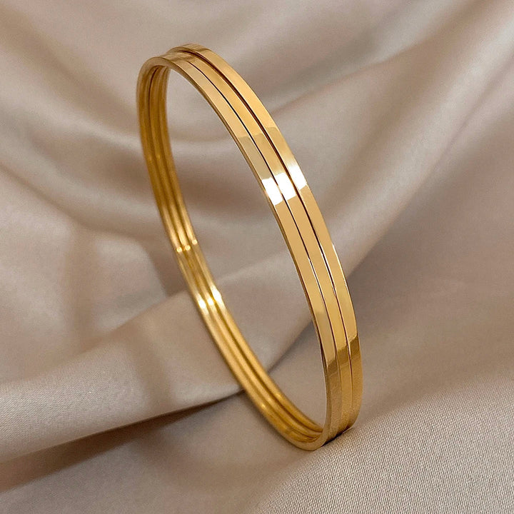 Levoire | 3X Bracelets Dorés À L'Or 18K or mince