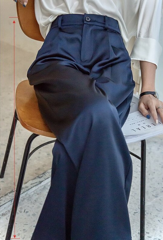 Levoire | Pantalon Satiné Pour Femmes Bleu marine