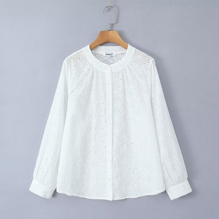 Levoire | Chemisier Blanc À Manches Longues Et Short En Ensemble