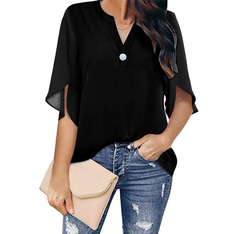 Levoire | Blouse Satinée Élégante Et Raffinée Pour Femmes Noir S