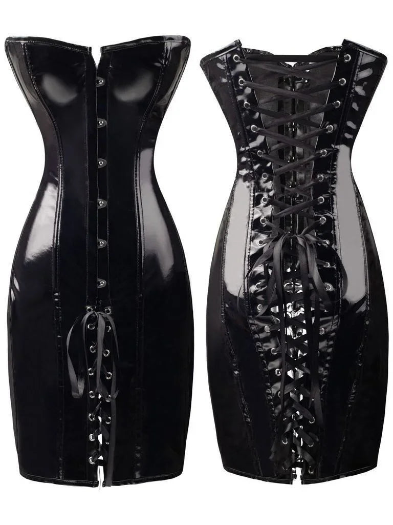 Levoire | Robe Sans Bretelles En Latex Noir