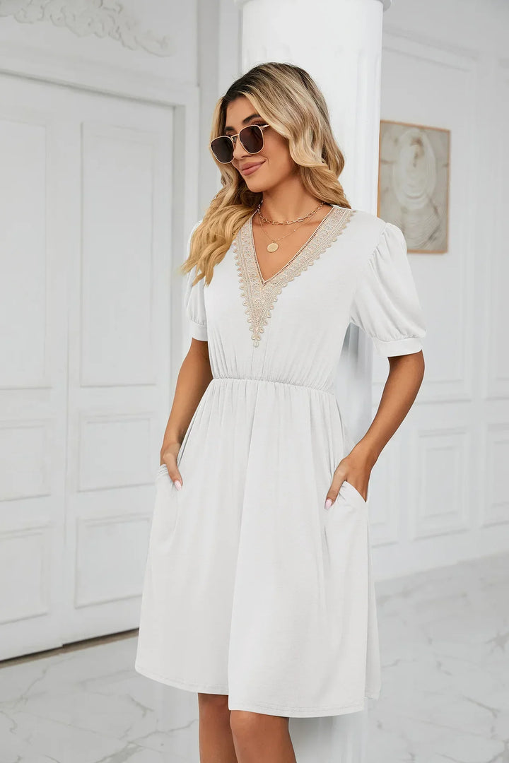 Levoire | Robe En Patchwork Simple Avec Des Pointes Pour Le Printemps/Été