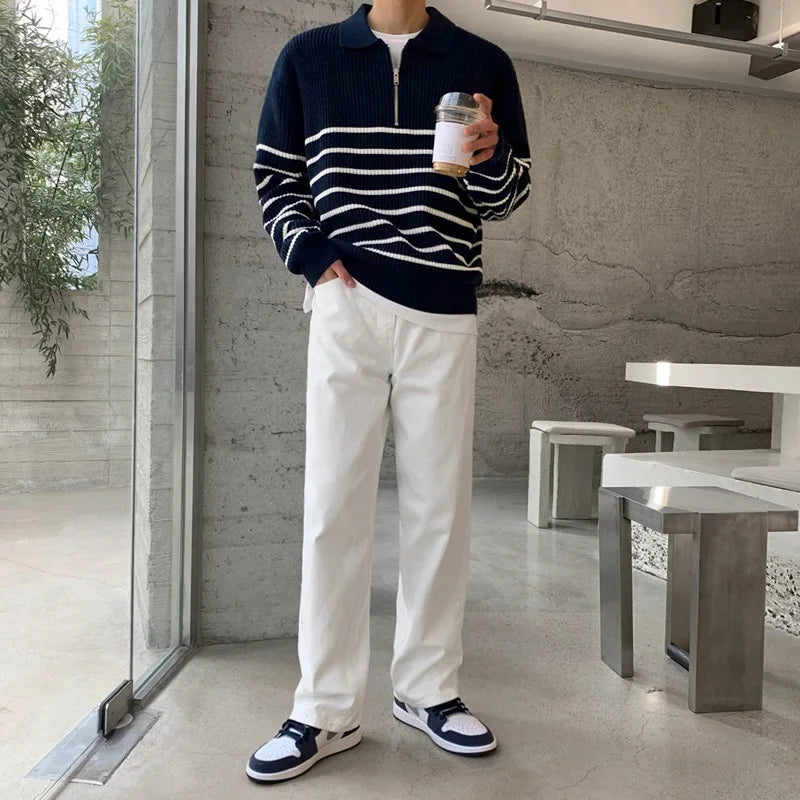 Levoire | Pull En Tricot Rayé Moderne Pour Hommes Élégant Et Confortable