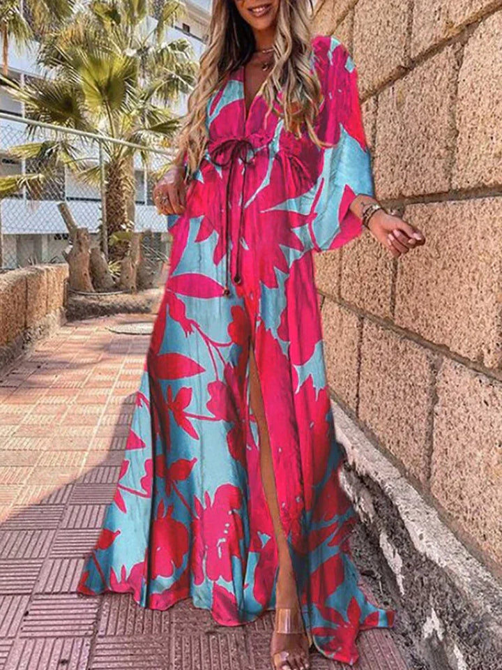 Levoire | Robe De Plage Imprimée Élégante Bleu rose