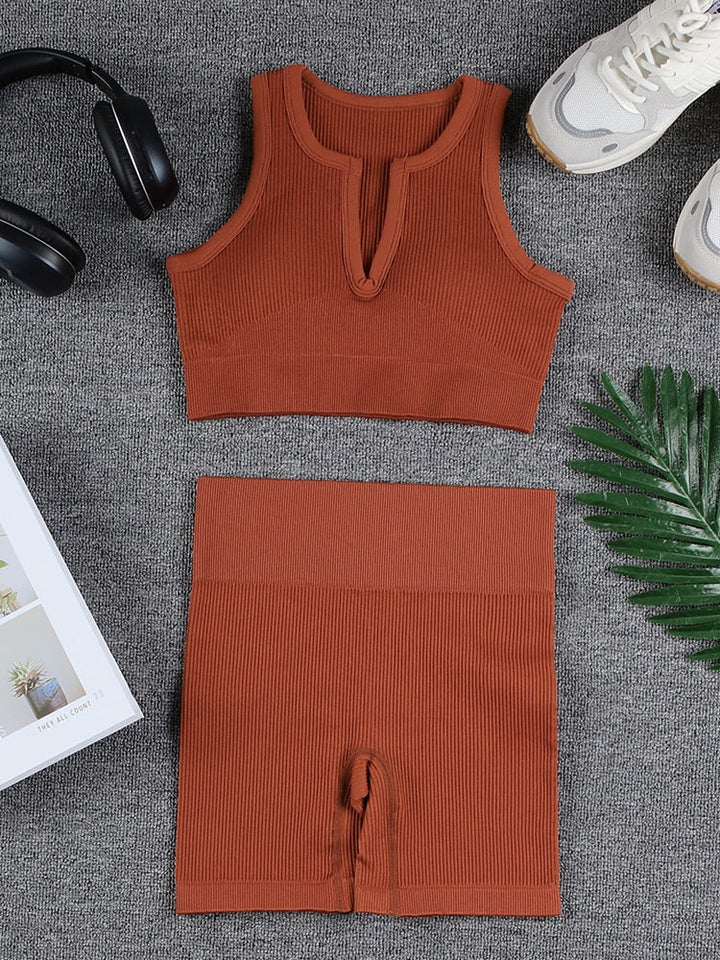 Levoire | Ensemble De Yoga (Court) Avec Un Ajustement Magnifique Marron