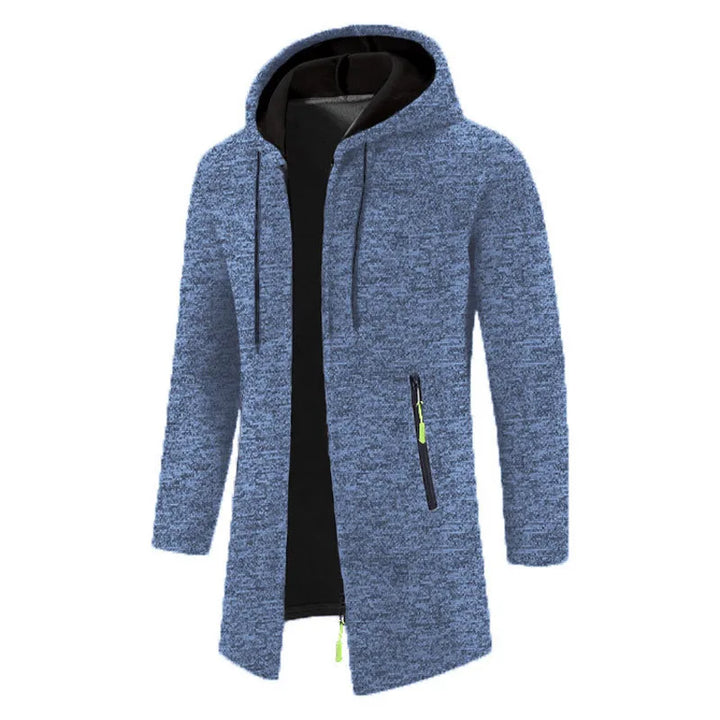 Levoire | Décontracté Long Gilet Avec Capuche Et Fermeture Éclair Pour Bleu marine