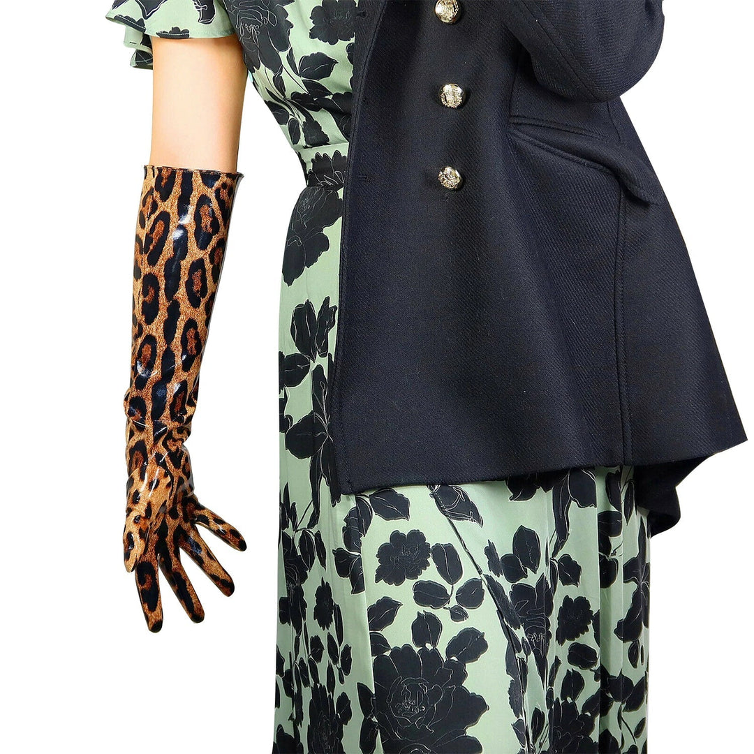 Levoire | Gants Pour Femmes Classiques En Cuir Léopard 50cm M