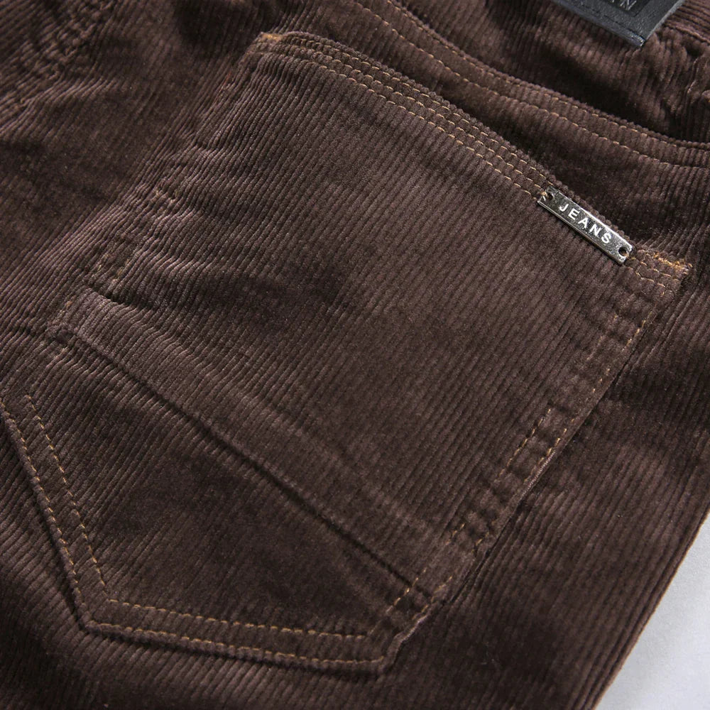 Levoire | Pantalons En Velours Côtelé Élastiques Pour Hommes