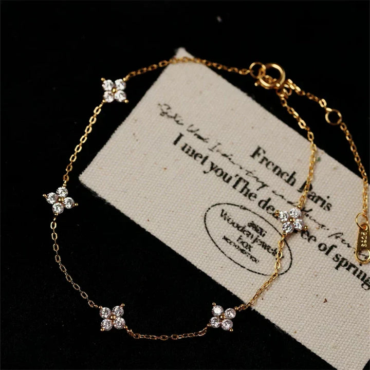 Levoire | Bracelet En Acier Inoxydable Avec Fleur En Cristal