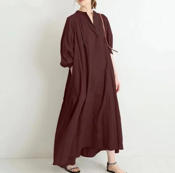 Levoire | Robe Vintage À Manches Longues Bourgogne