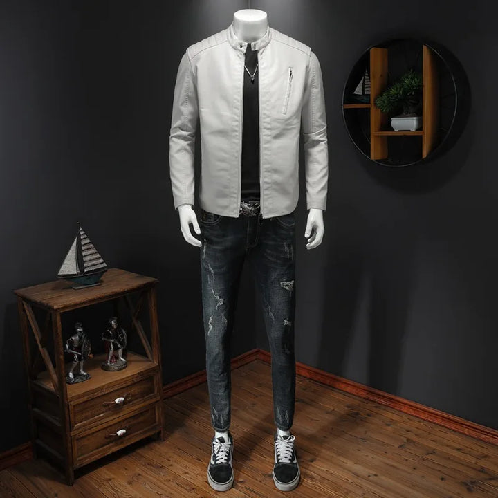 Levoire | Veste En Cuir Courte Élégante Pour Homme