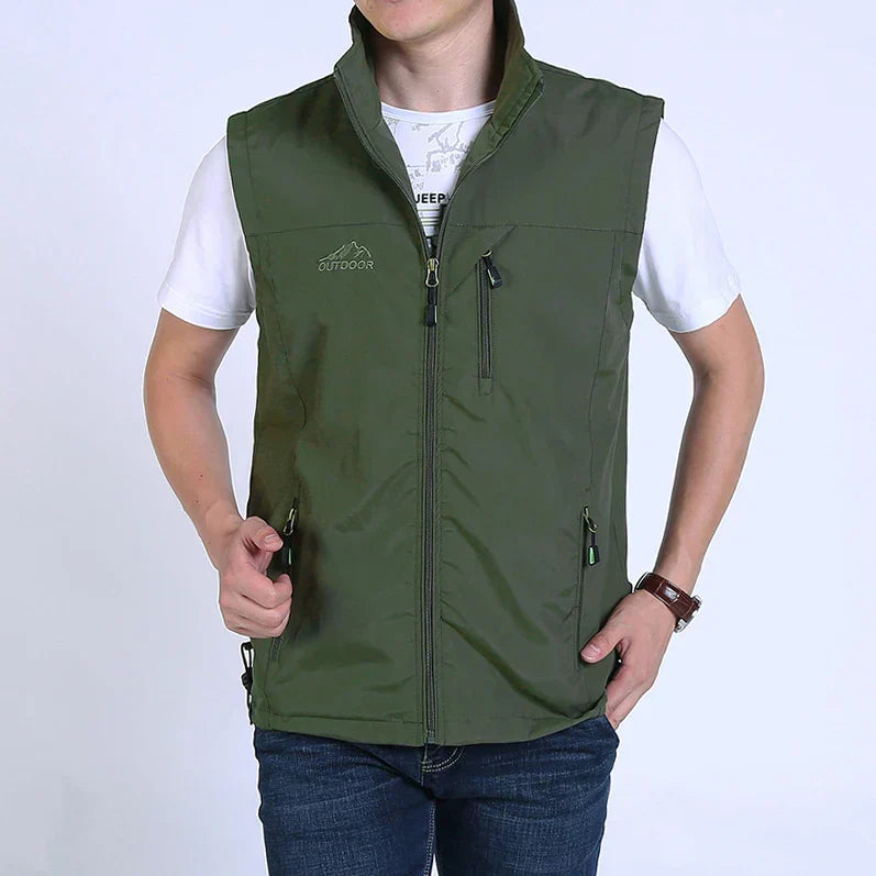 Levoire | Gilet Décontracté D'Extérieur Pour Hommes Vert olive