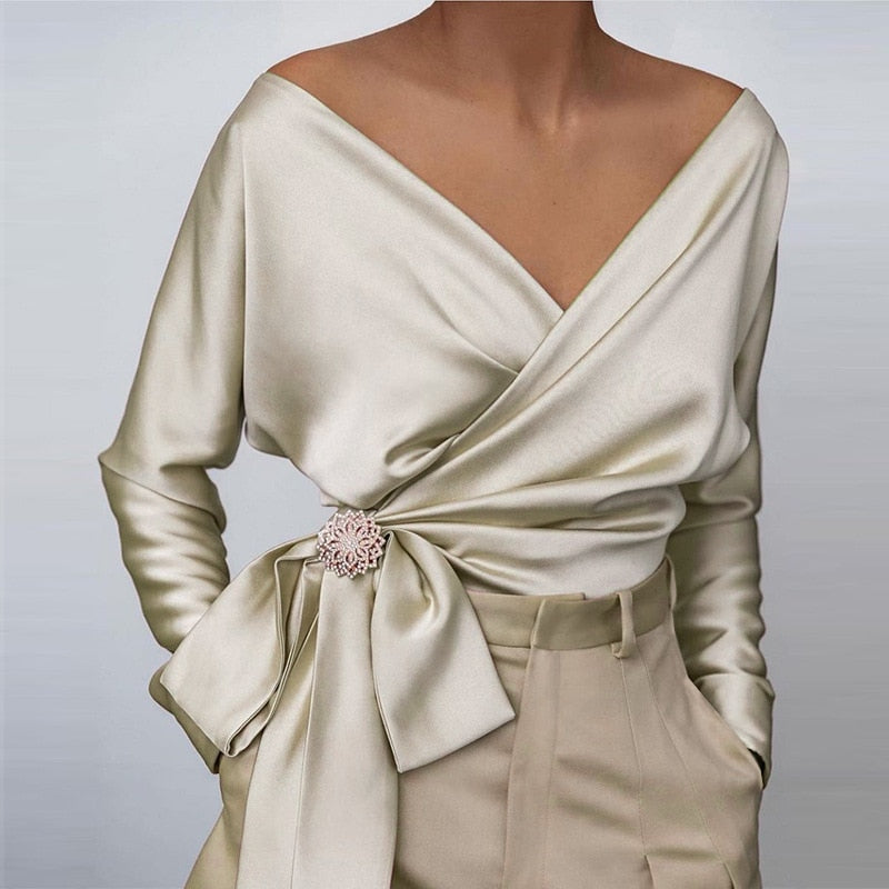 Levoire | Veste Enveloppante Satinée À Nouer Kulta