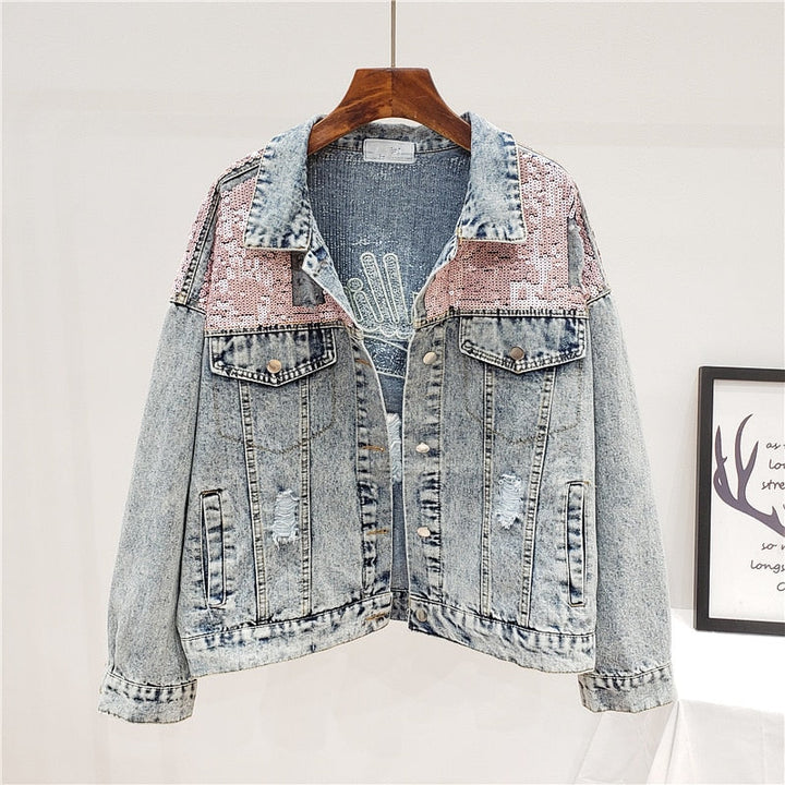 Levoire | Veste En Jean Avec Paillettes