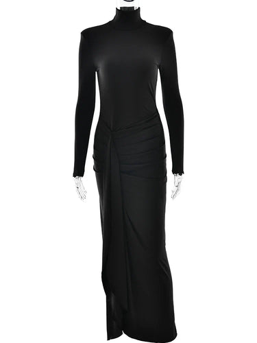 Levoire | Élégante Robe Noire À Fente Haute