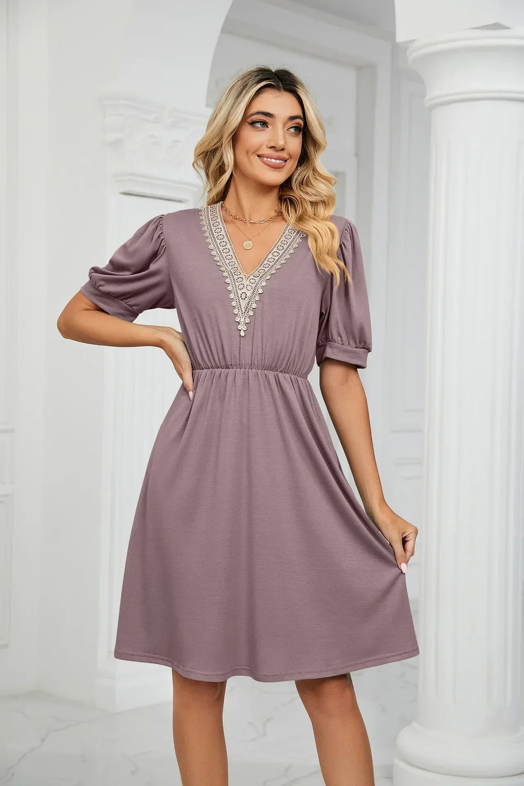 Levoire | Robe En Patchwork Simple Avec Des Pointes Pour Le Printemps/Été