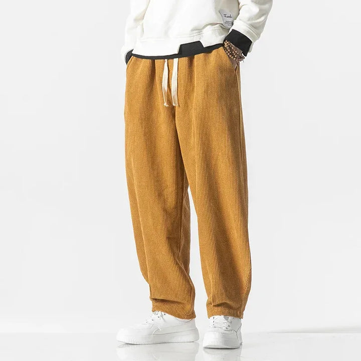 Levoire | Pantalon large en velours côtelé Jaune