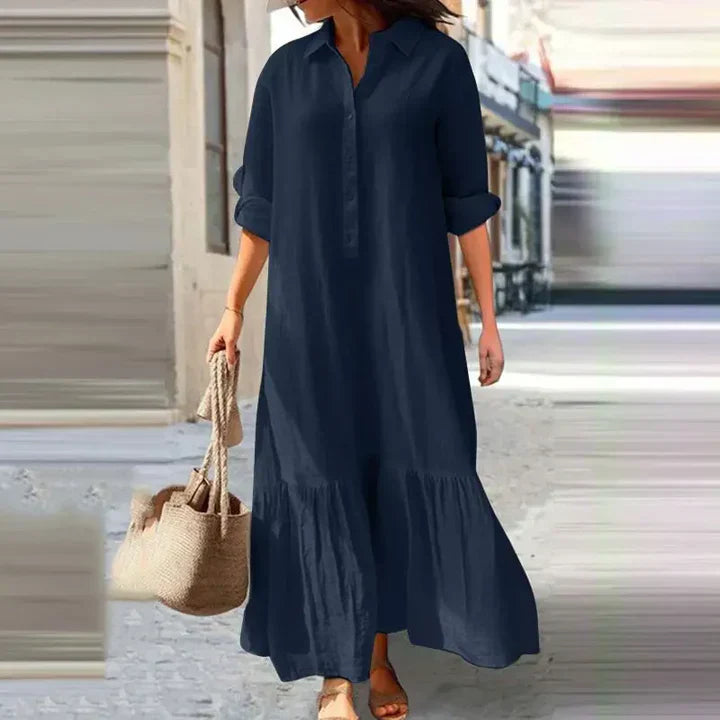Levoire | Robe Chic À Manches Longues Bleu foncé