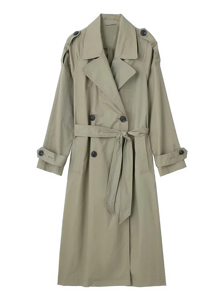 Levoire | Look Vintage Trench-Coat Avec Ceinture Vert