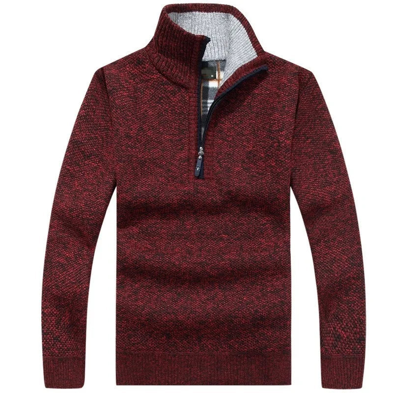 Levoire | Pull en laine à col zippé à manches longues Rot