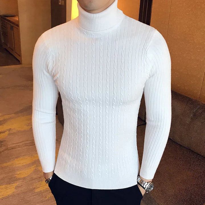 Levoire | Pull-Over En Cable Pour Hommes Tricoté Pour Les Jours Frais Blanc