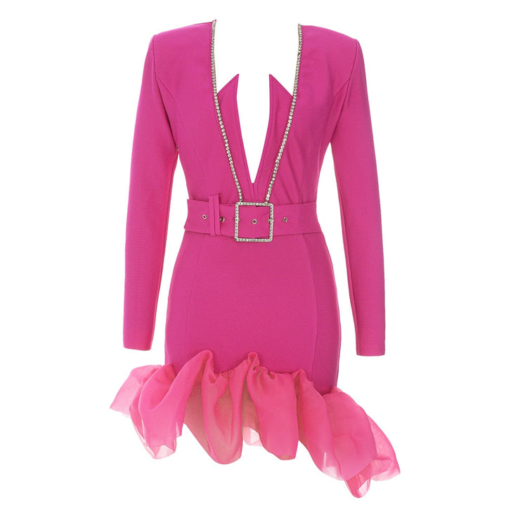 Levoire | Robe Bodycon Mini À Manches Longues Et Col V Froncé