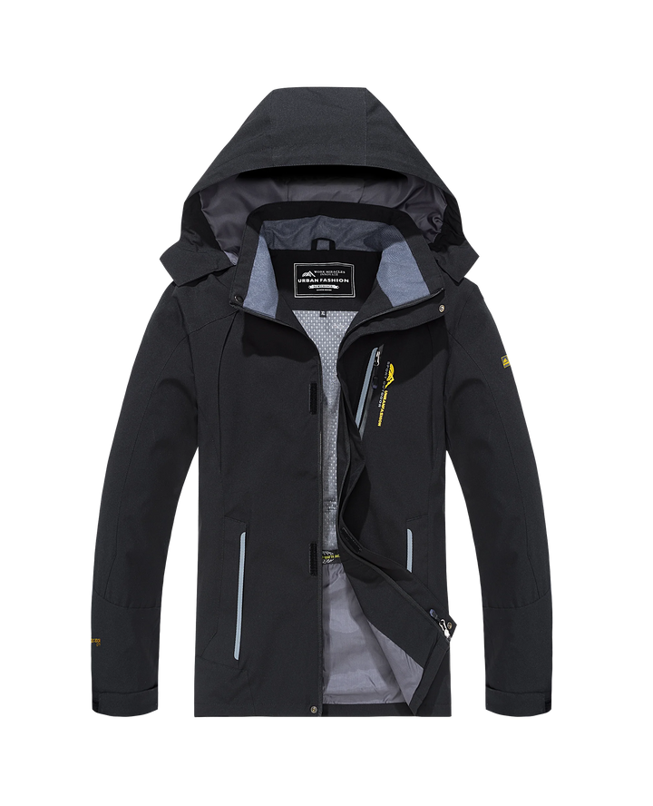 Levoire | Veste De Randonnée Imperméable À Manches Longues Avec Capuche Noir
