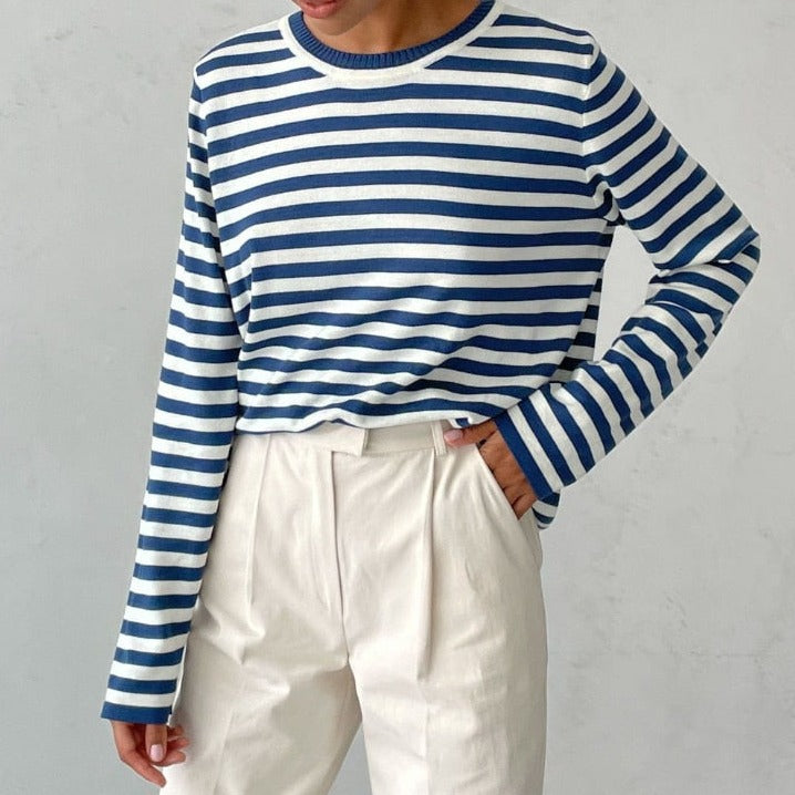 Levoire | T-Shirt Intemporel À Manches Longues Bleu