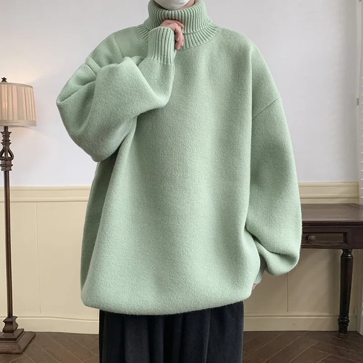 Levoire | Pull À Col Roulé Grande Taille Pour Hommes Vert