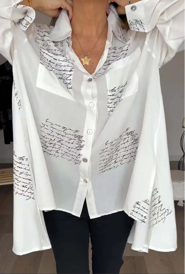Levoire | Chemise Tendance Avec Détail Fente Blanc