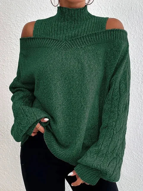 Levoire | Pull Confortable Intemporel Avec Col Montant Vert