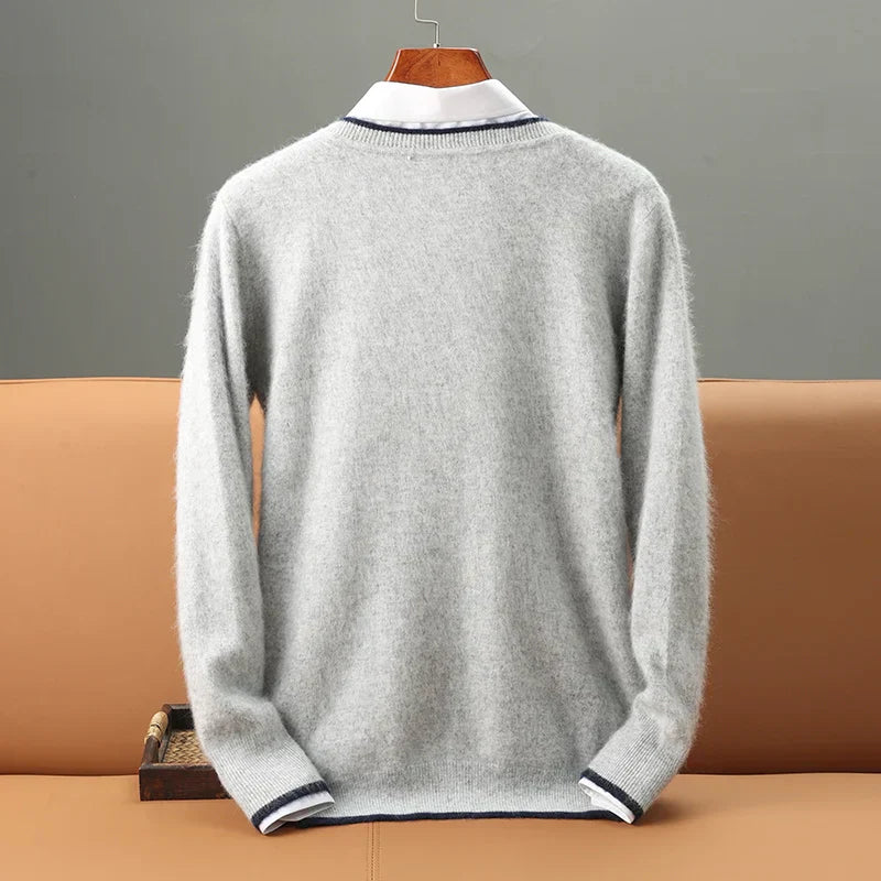 Levoire | Pull Classique Pour Homme En Laine Avec Col En V