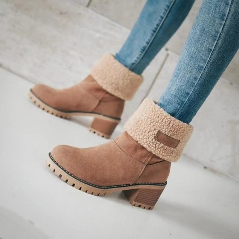 Levoire | Bottes D'Hiver Chaudes À Col Rabattable Marron