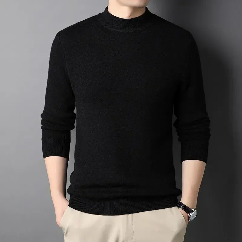 Levoire | Pull Pour Hommes Avec Col Roulé En Cachemire Doux Noir