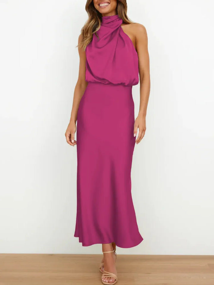 Levoire | Robes De Soirée En Satin Séduisantes Pour Dames Rosa rouge