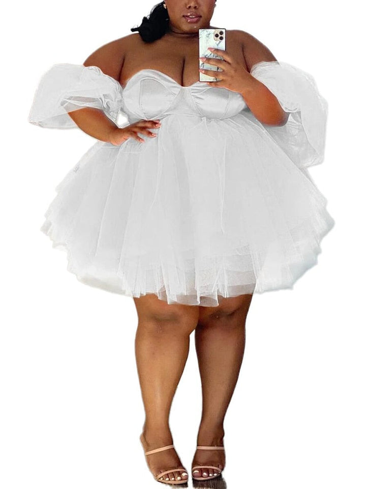 Levoire | Robe Mini Holo Chiffon Sans Bretelles Oversize